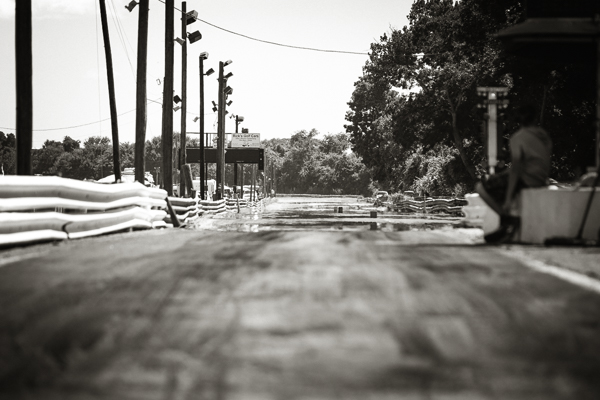 A quiet view down a drag strip