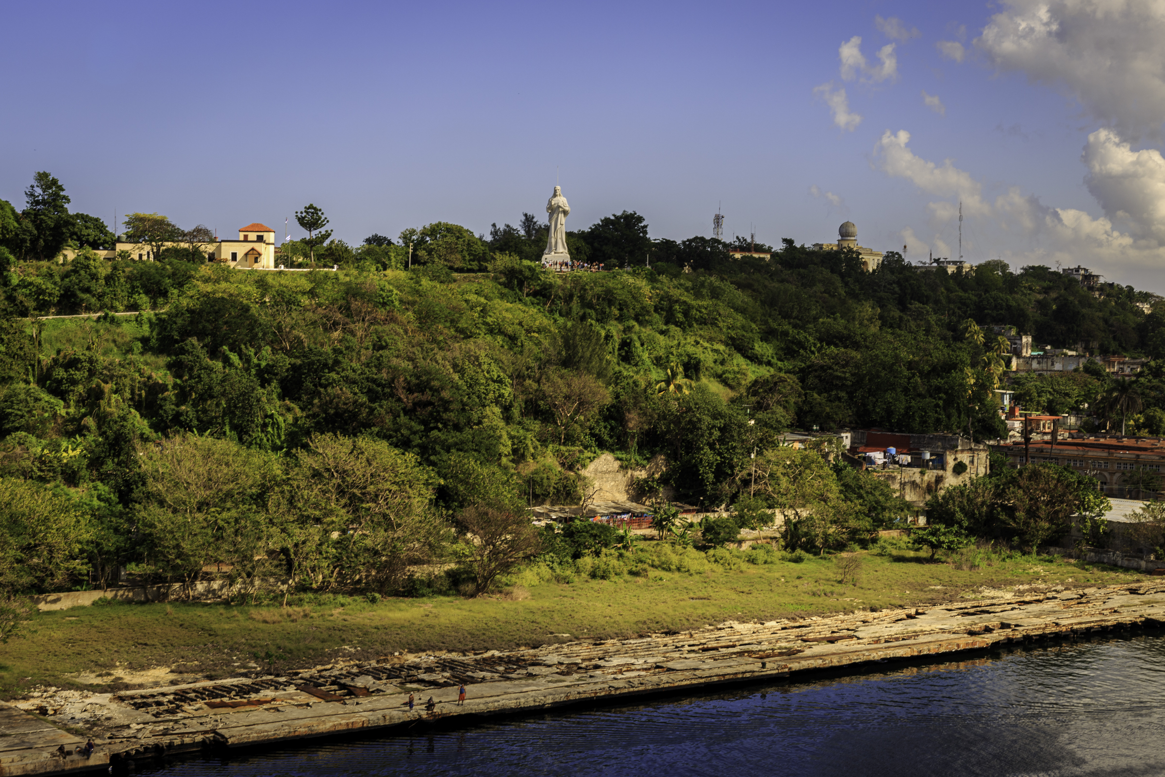 The large statue of Jesus overlooking Havana Harbor